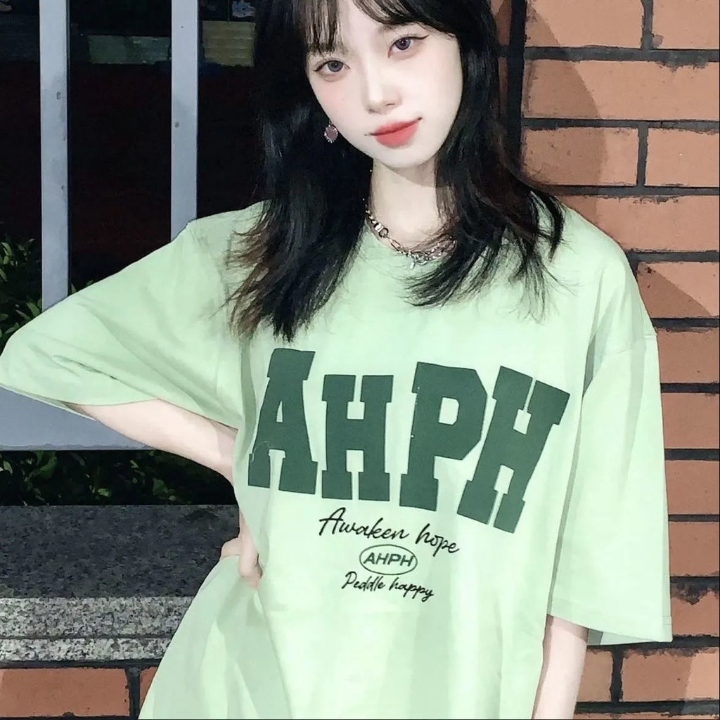 Bán Chạy Áo Thun 100% Không Xóa Siêu Hot Màu Trắng Nhạt Dáng Rộng Tay Ngắn In Chữ Phong Cách Đại Học Mỹ Cho Nữ