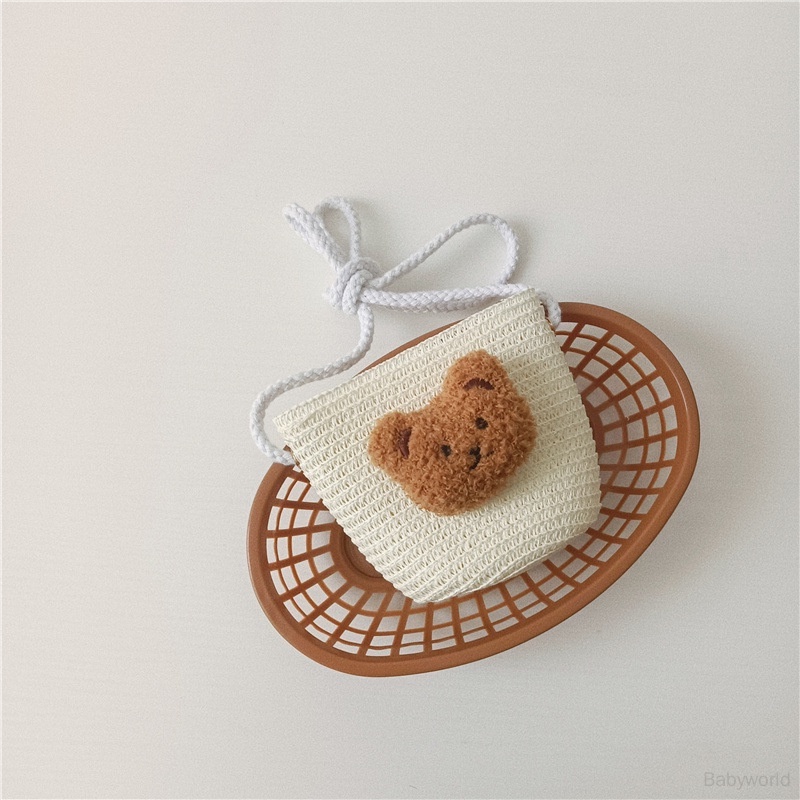 Túi cói Mini Hình Gấu Dễ Thương Cho Bé Gái