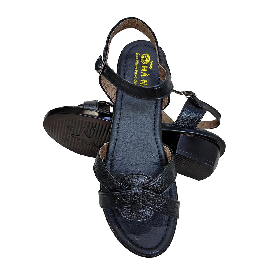 Giày Sandal nữ cao gót 5cm HÀ NAM thời trang da bò thật cao cấp DNU2129d