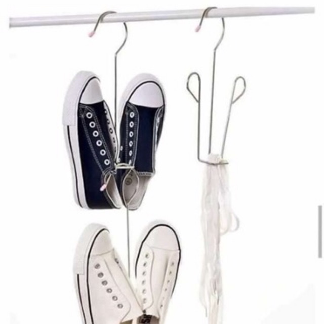 Móc treo phơi giày dép chất liệu inox không gỉ, nhanh khô, không làm mất dáng from giày, tiết kiệm diên tích, tiện dụng