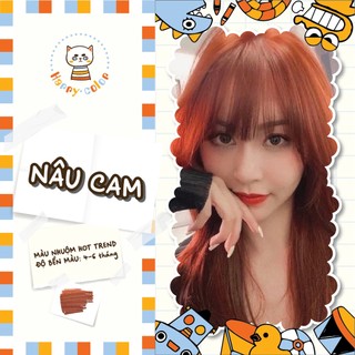 Thuốc nhuộm tóc 💕 FREESHIP >50K 💕 Nhuộm tóc màu Nâu cam (ảnh thật) - nhuộm tóc tại nhà + tặng kèm oxy trợ nhuộm