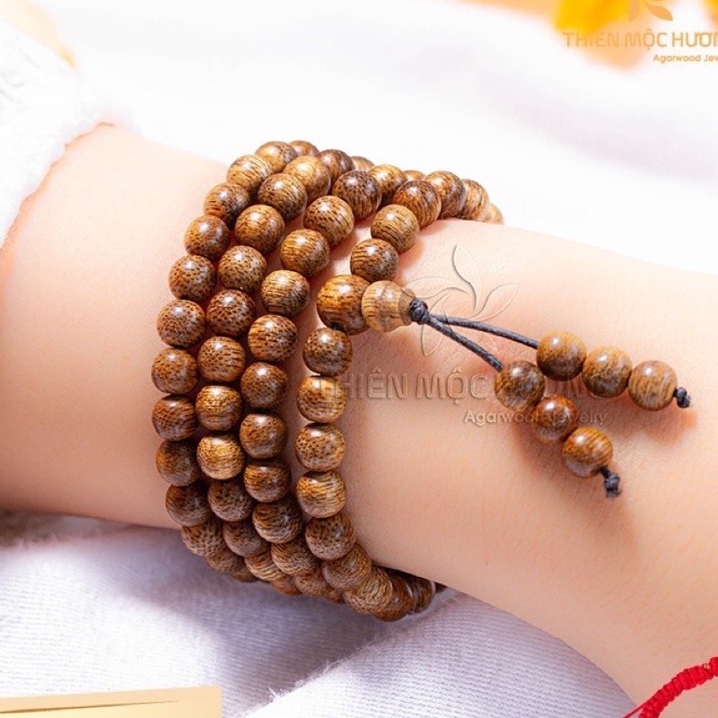 Vòng trầm hương 108 hạt, 100% tự nhiên.Hảiduyshop