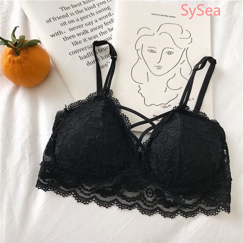 Áo Lót Croptop Cổ Chữ V Phối Ren Quyến Rũ Cho Nữ