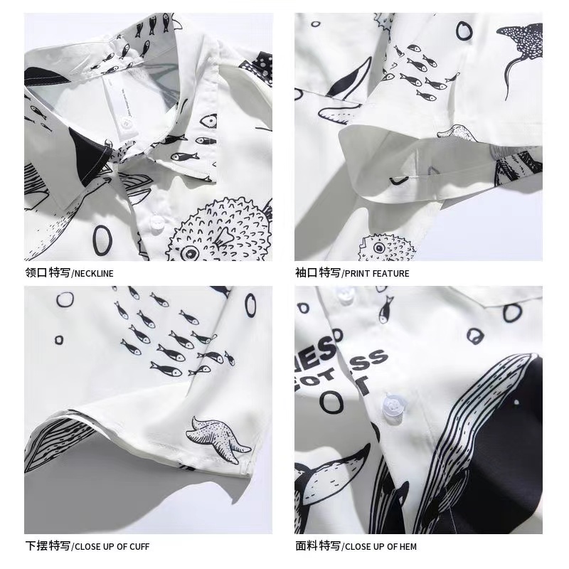 Áo Sơ Mi Ngắn Tay In Họa Tiết Thời Trang Mùa Hè Cho Nam Nữ