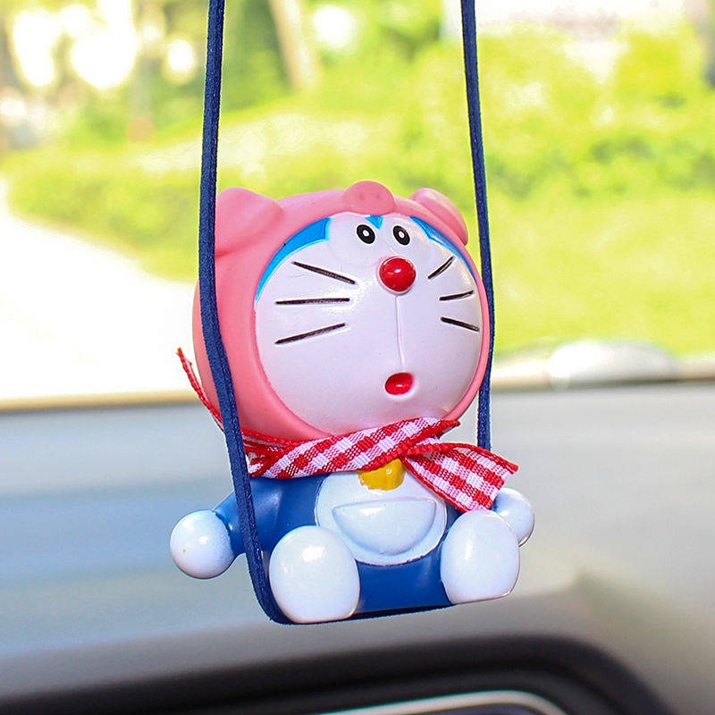 Swing Duck Automobile Hanging Ornament Doraemon Car Rearview Mirror Hangings Cute Zodiac Decoration Car Pendant Decoration KQm6