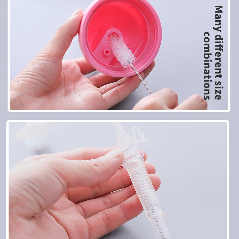 Set 10 Cọ Vệ Sinh Bình Sữa Đa Năng Bằng Thép Không Gỉ