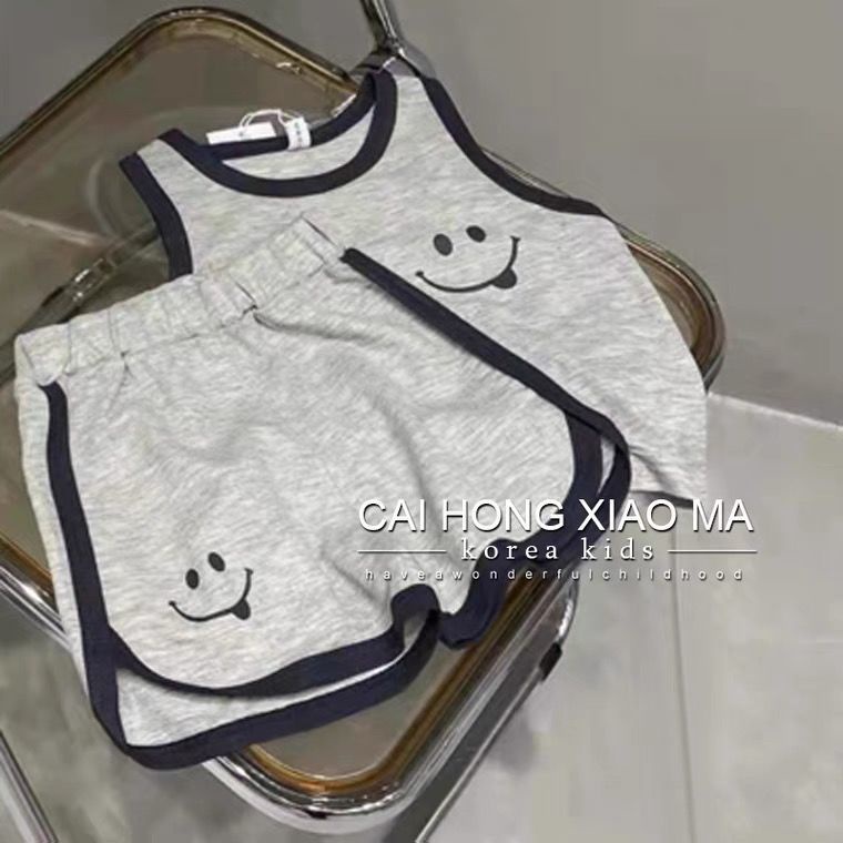 Set Đồ Thể Thao 100% Cotton Gồm Quần Short + Áo Sát Nách Phong Cách Thời Trang Mùa Hè Mới Cho Bé