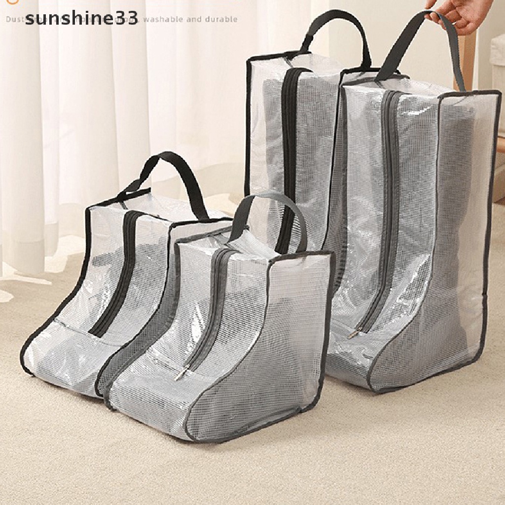 Túi Đựng Giày Bốt Trong Suốt Chống Nước Chống Bụi Có Khóa Kéo Tiện Lợi