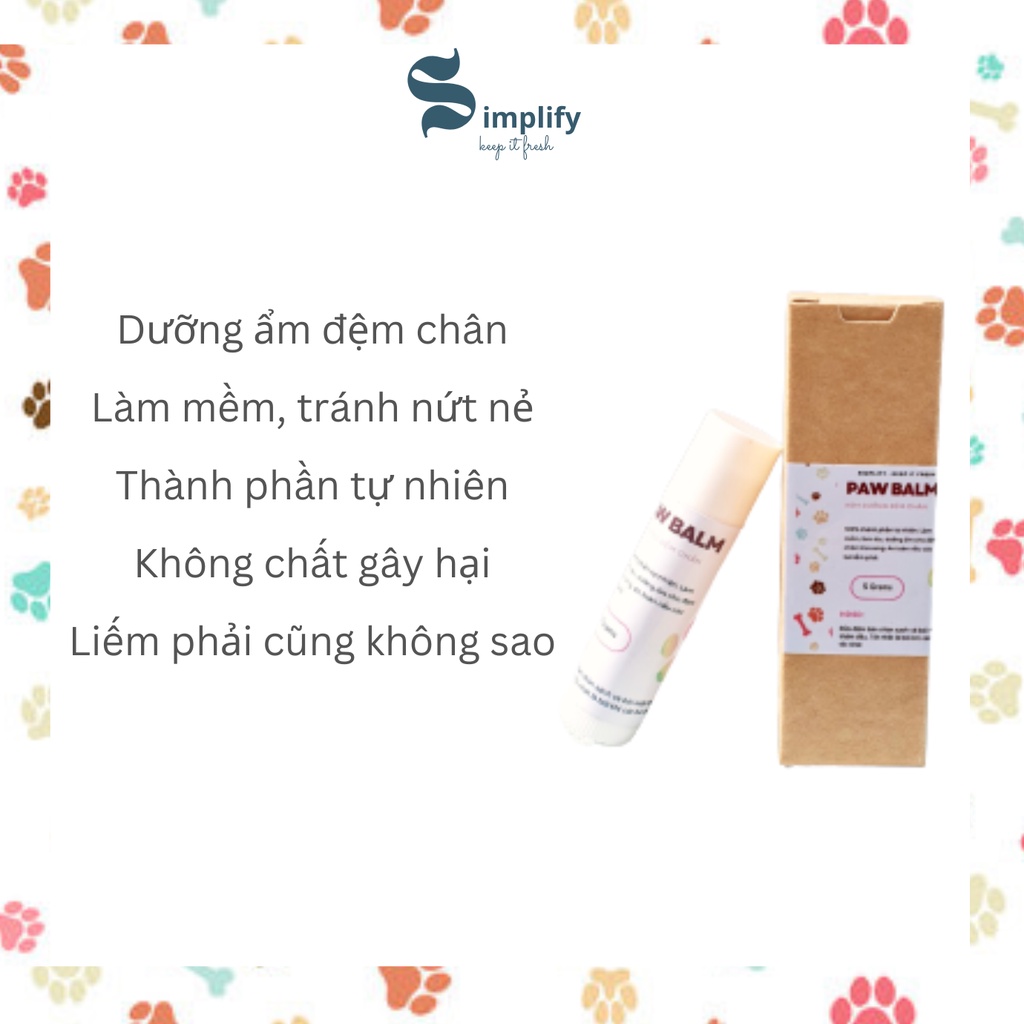Sáp Dưỡng Organic Làm Mềm Đệm Bàn Chân Chó Mèo Simplify