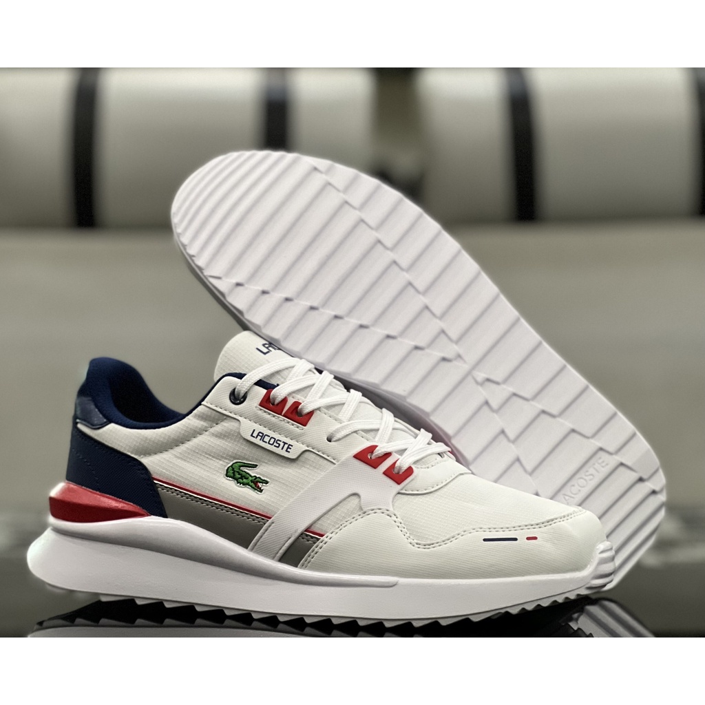 Giày Lacoste Chính Hãng Dòng Thể Thao Phong Cách Dành Cho Nam Màu Trắng Xanh