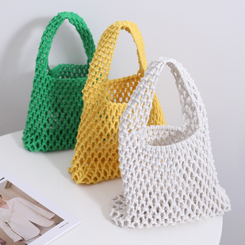 Ielgy Túi Lưới Câu Cá cotton Màu Sắc Kẹo Ngọt Phong Cách Hàn Quốc Cho Nữ