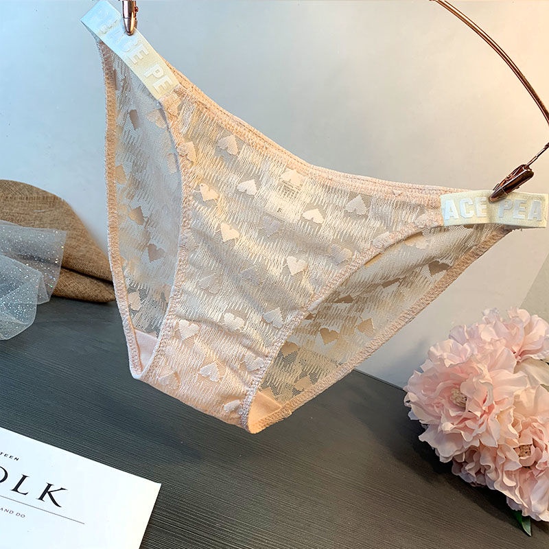 Quần Lót Cotton Lưng Thấp Phối Ren Thoải Mái Gợi Cảm Cho Nữ