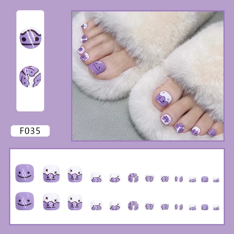 Móng Chân Giả Thời Trang Mới F028-F046