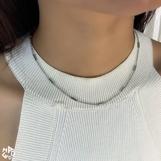 dây chuyền mỏng Titan Nam Nữ / Chain round x long bar charm necklace