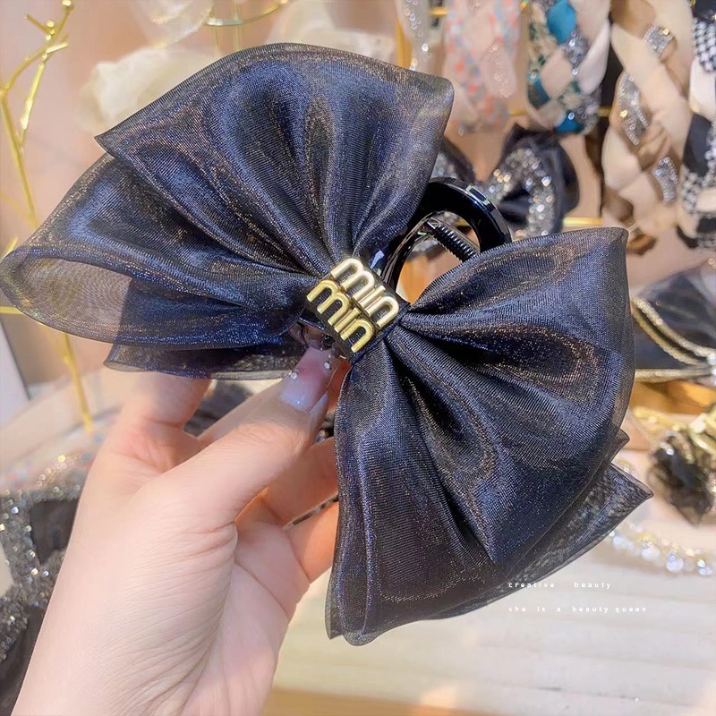 Kẹp Tóc Nơ Lớn 13cm Bằng satin Cao Cấp Thanh Lịch Dành Cho Nữ