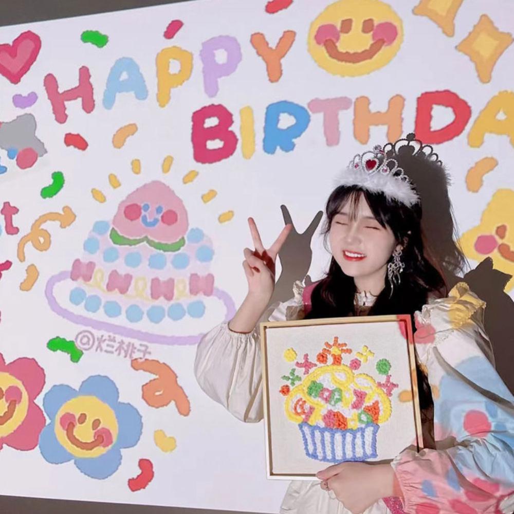 Thảm Treo Tường Trang Trí Tiệc Sinh Nhật 95 * 75cm C5R8