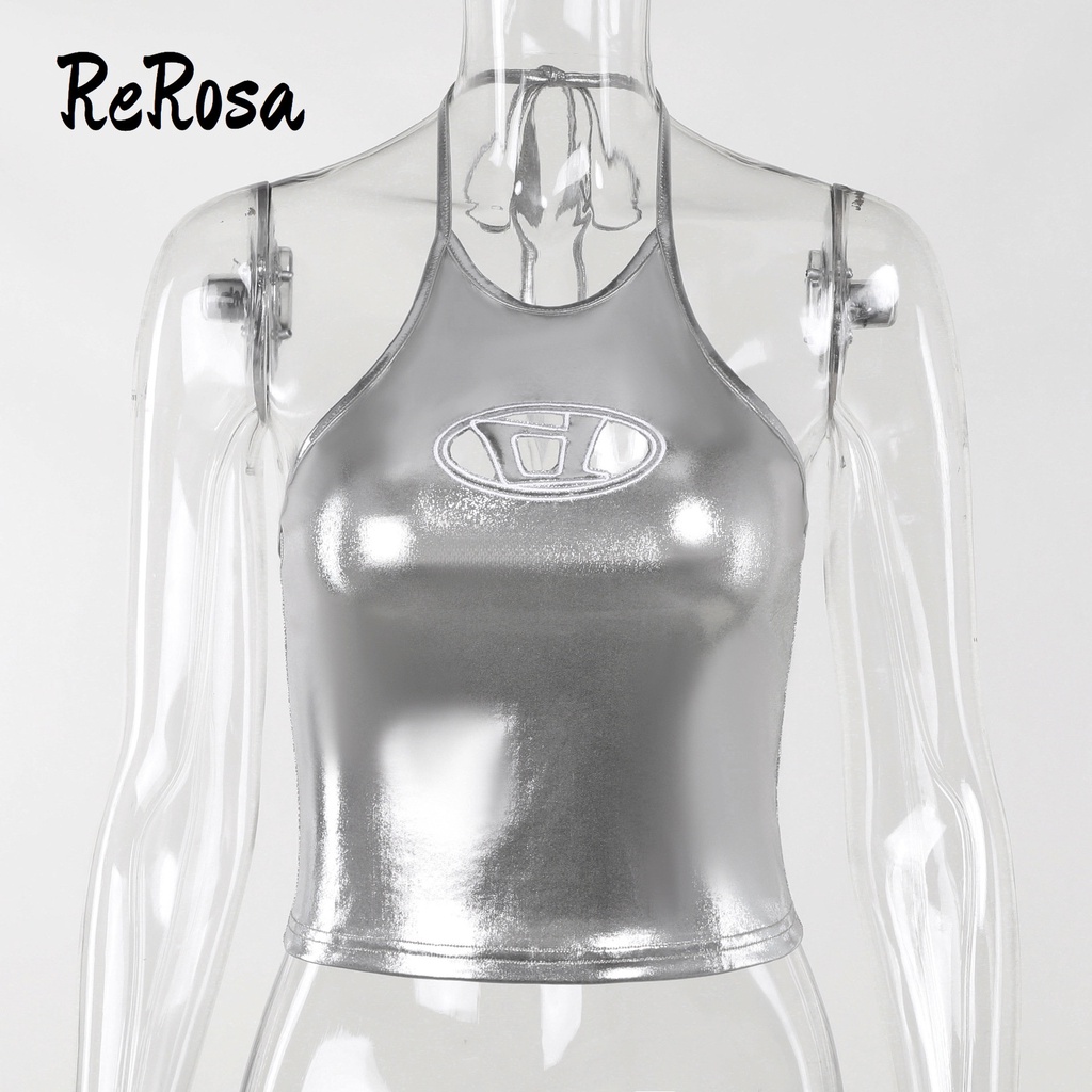 Áo Tank Top Cổ Yếm Thêu Chữ 2023d Dáng Ôm Thời Trang Cho Bạn Gái