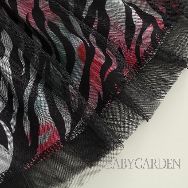 Set Áo Hai Dây Dệt Kim In Chữ + Chân Váy Lưới Thời Trang Cho Bé Gái 6 Tháng-4 Tuổi