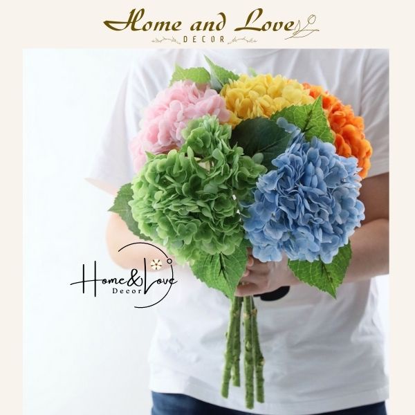 Hoa Cẩm Tú Cầu 3D Cao Cấp❣️p bông to 20cm, lụa mịn phủ dưỡng ẩm mềm mại - decor, trang trí nhà cửa