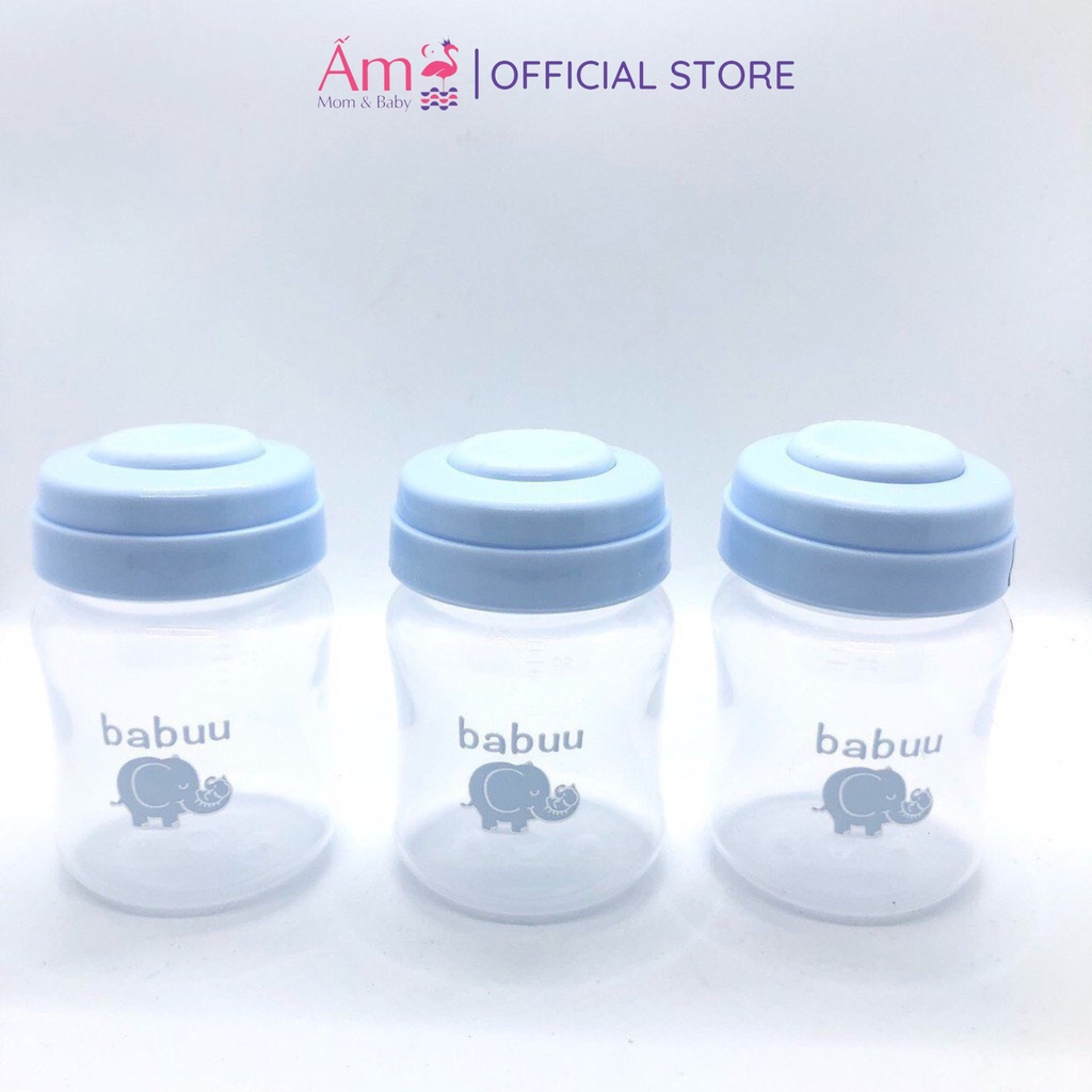 Bộ 3 Bình Trữ Sữa Cho Mẹ Và Bé Babuu 120ml PP Bởi Ấm Baby Nhật Bản Cổ Rộng Tiện Lợi Ấm Gift Decor