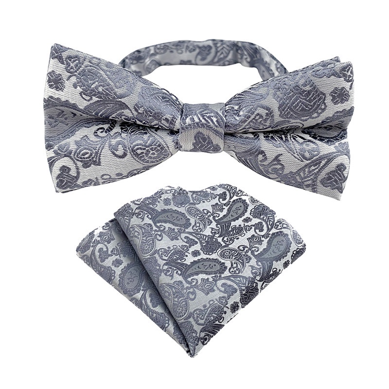 Nơ bướm và khăn hanky EFAN bằng lụa 16 màu cổ điển dành cho nam