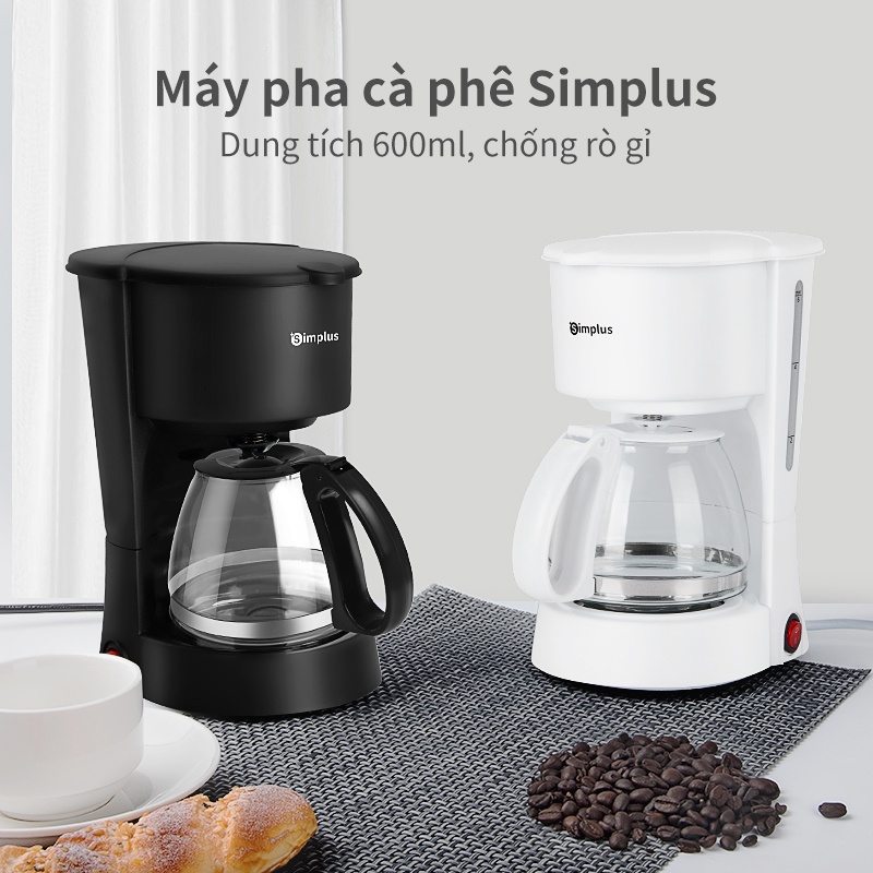 INSSA Máy pha cà phê nhỏ giọt của mỹ 600ml hoàn toàn tự động