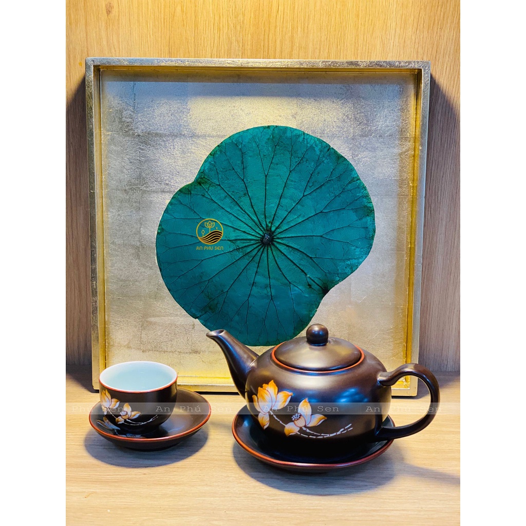 KHAY LÁ SEN THẬT, KHAY TRÀ LÁ SEN, ĐỒ TRANG TRÍ DECOR LÁ SEN