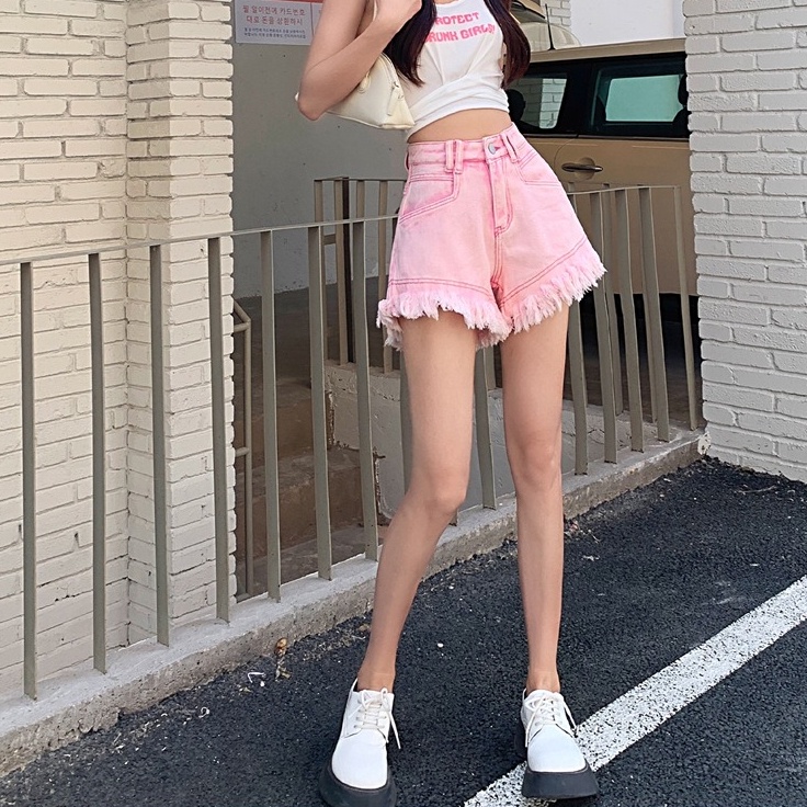 SUXI Quần Short Denim Dáng Chữ A Thiết Kế Đơn Giản Thời Trang Mùa Hè Cho Nữ