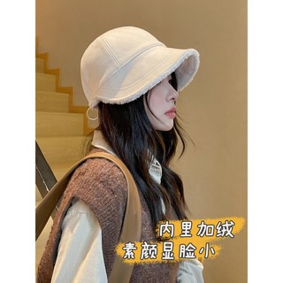 Zhao lusi mũ bucket len lông cừu trơn ấm áp mùa thu đông cho nữ