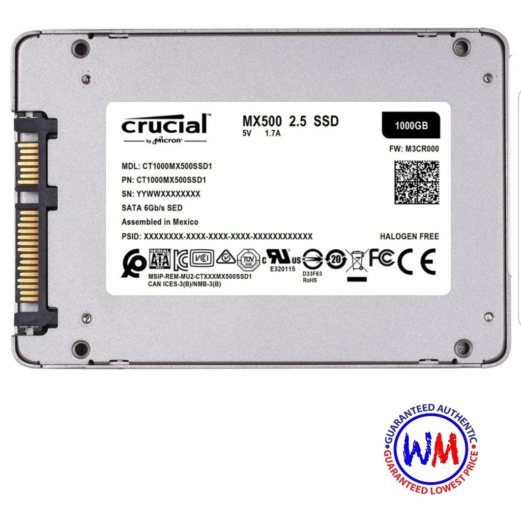 Thẻ Nhớ SSD Mx500 1tb 3d 2.5 Inch Ct1000mx500ssd1 Chuyên Dụng