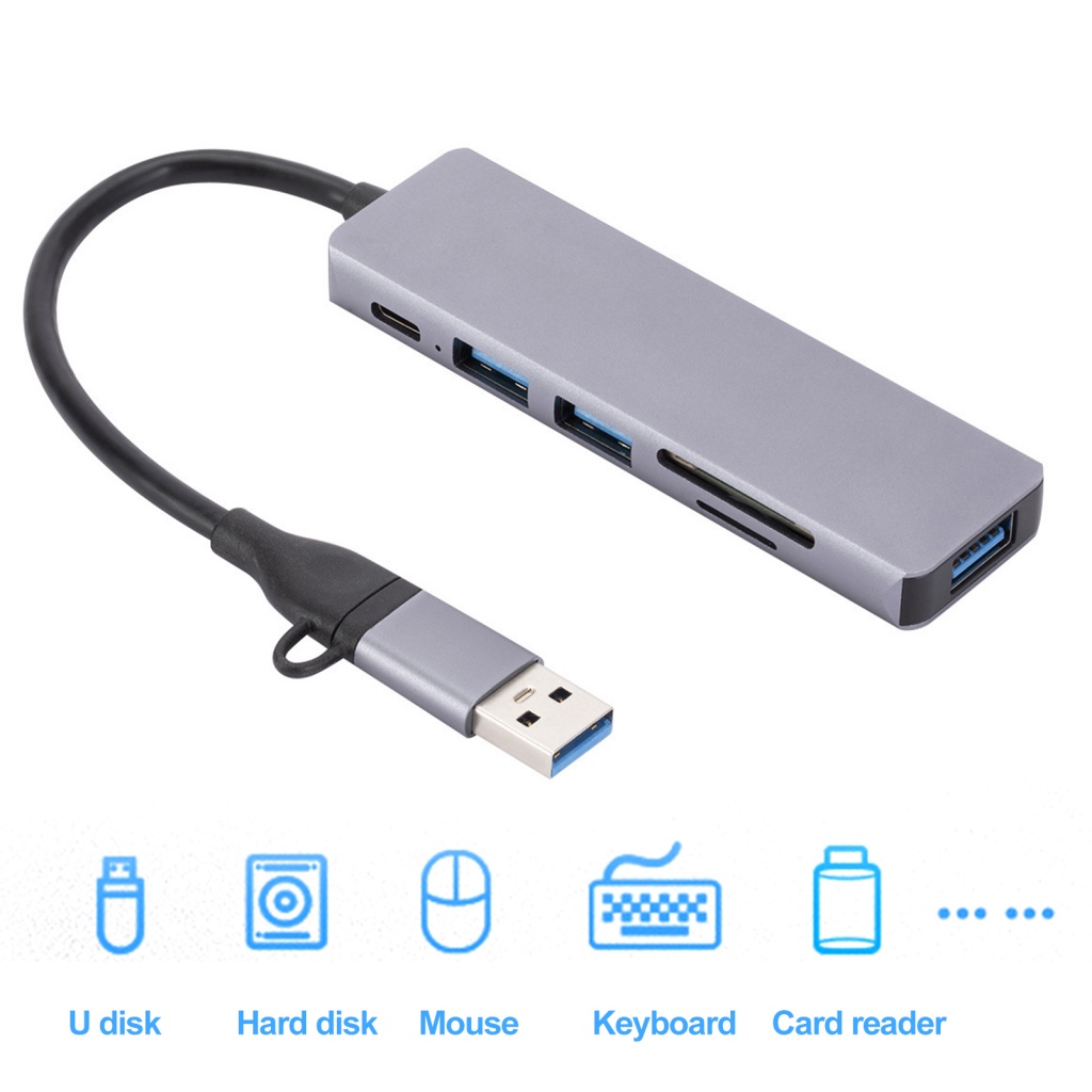 Trạm Sạc Ổn Định Đầu Ra Rộng Tương Thích Với Nhiều Cổng Trình Điều Khiển Dữ Liệu Tốc Độ Cao 6 Trong 1 USB C Cho Máy Tính