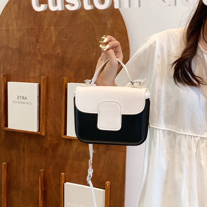 Túi Đeo Chéo Hình Bánh Mì Mềm Màu Tương Phản Dễ Thương Cho Nữ