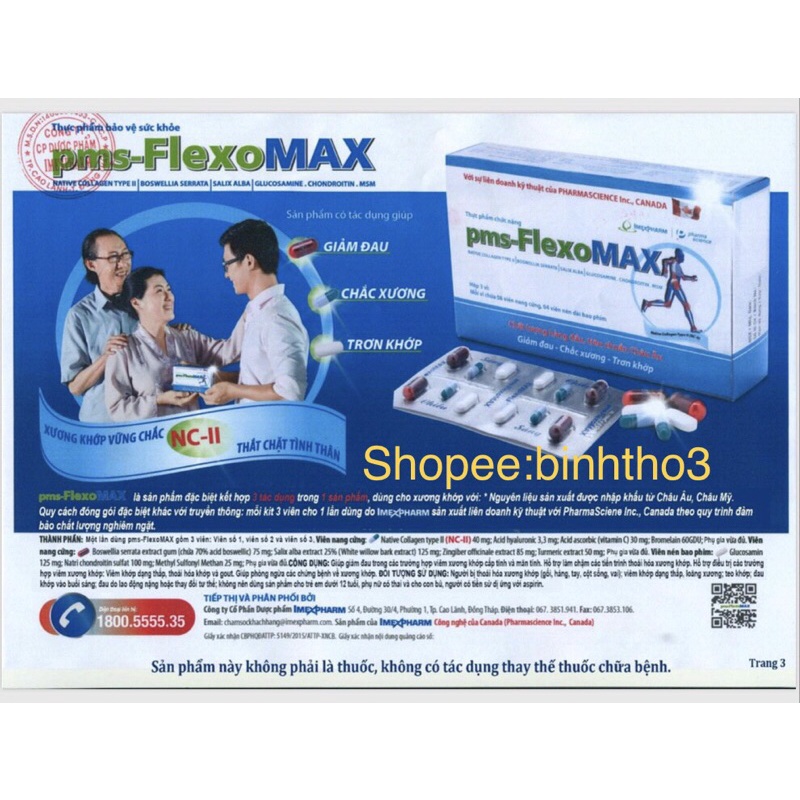 viên bổ khớp FlexoMax (collagen type II, người bị thoái hoá khớp: gối, háng, tay, vai,người bị đau do khô khớp,viêm khớp