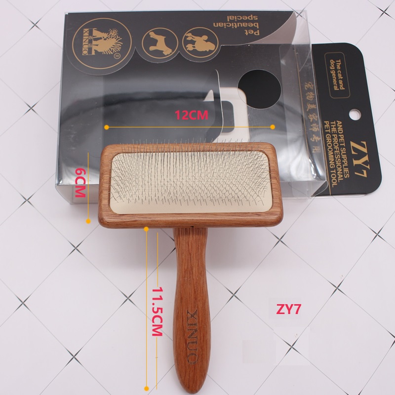 Lược gỗ vuông Xinuo chải bông gỡ rối lông Chó Mèo thiết kế đẹp tinh tế chắc chắn chuyên dùng cho Spa chó mèo - Omon Pet
