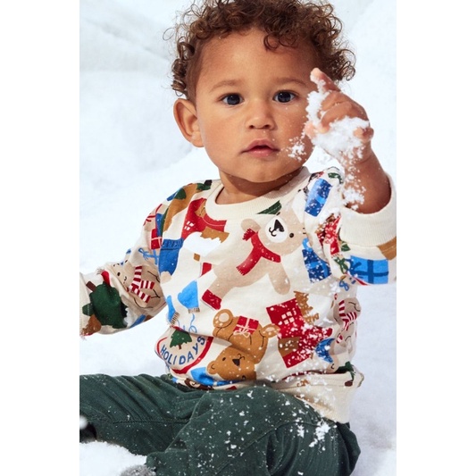 Bộ thun Noel H&M sz 6-18M form to