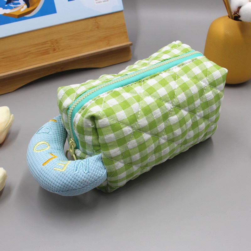 Túi Đựng Mỹ Phẩm Vải cotton Thêu Họa Tiết Xinh Xắn