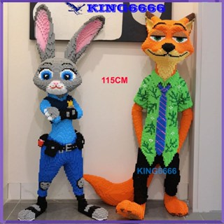 xếp hình cáo nick và thỏ zootopia judy 115cm (TẶNG KEO VÀ BÚA) Đồ chơi xếp hình lắp ráp mô hình cỡ lớn bear bricK