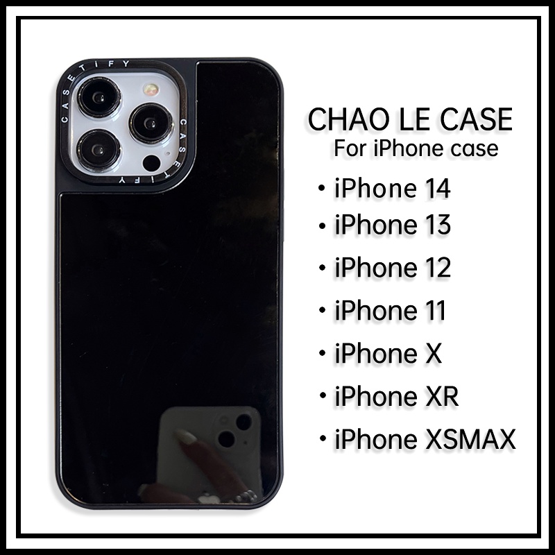Ốp điện thoại chống sốc màu đen cho iphone 14 pro max 13 pro khung TPU chống vỡ iphone 12 pro 11 xs max xr x/xs tráng gương cao cấp