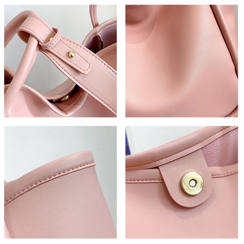 Mischa Túi Đeo Vai Da PU Màu Trơn Sức Chứa Lớn Dễ Phối Đồ Thời Trang Cho Học Sinh