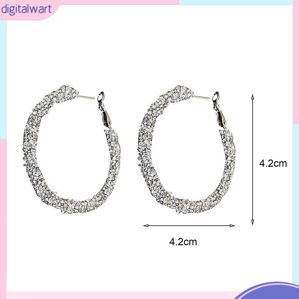 1 Đôi Bông Tai Đính Đá Lấp Lánh Thời Trang Dành Cho Nữ