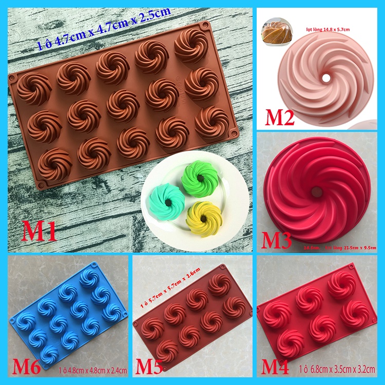 HCM - Khuôn silicon nướng bánh bông lan, làm bánh quy cookies tròn xoáy BSI
