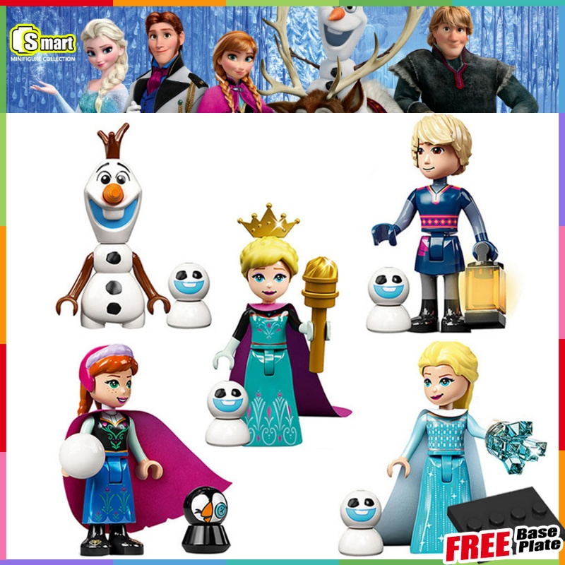 Anna Elsa Frozen Minifigures Disney Christopher Olaf Vải Series Bé Gái Thu Nhỏ Búp Bê Đồ Chơi Lắp Ráp