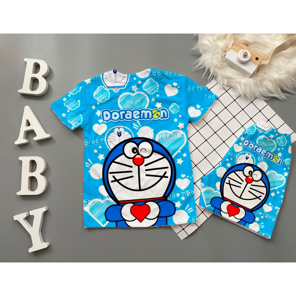 Quần áo bé trai hình Doraemon in 3D size đại chất mềm mại cao cấp 10-60kg SUSHI KIDS
