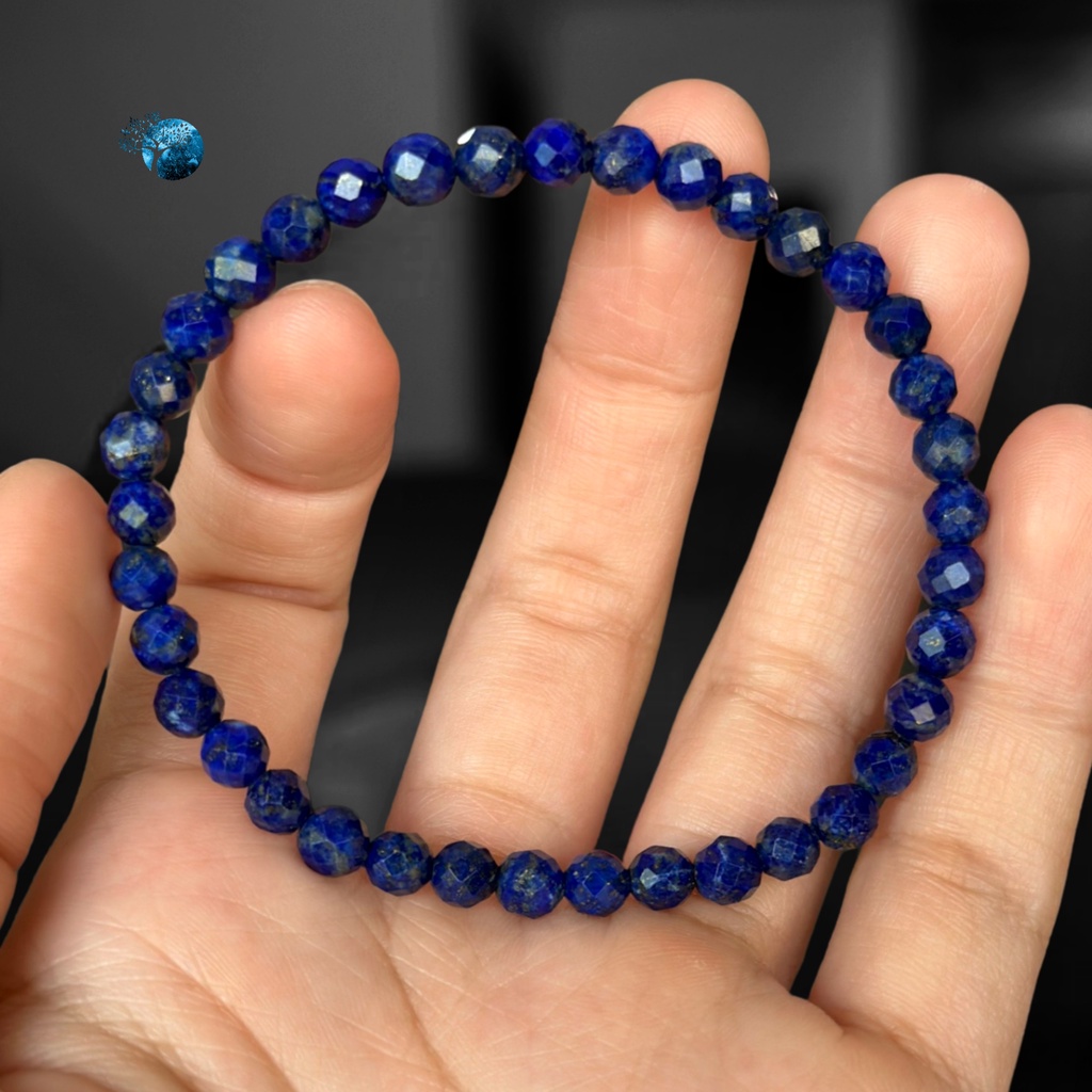 Vòng tay đá l.apis l.azuli cắt giác 4.5mm
