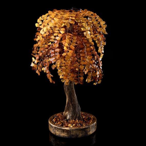 Cây Tài Lộc Hổ Phách Cầu May Mắn Cao 44cm Trang Trí Phòng Khách, Phòng Làm Việc, Văn Phòng Công Ty