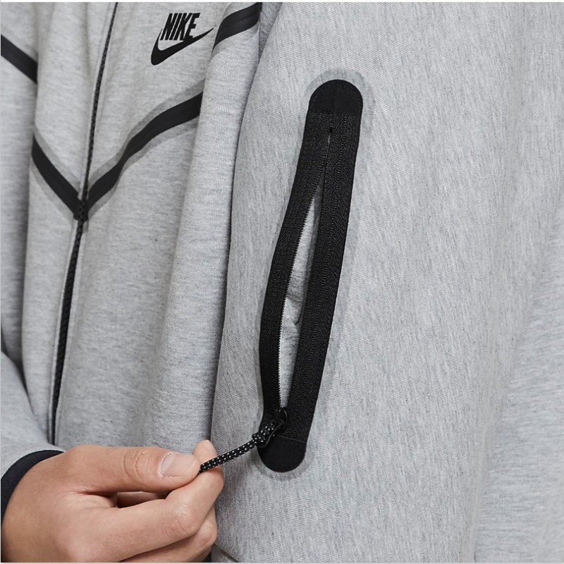 Áo Khoác Hoodie Nike 100% Cotton Phối Túi Khóa Kéo Bên Hông Đơn Giản Thời Trang Thu Đông Cho Nam Giới