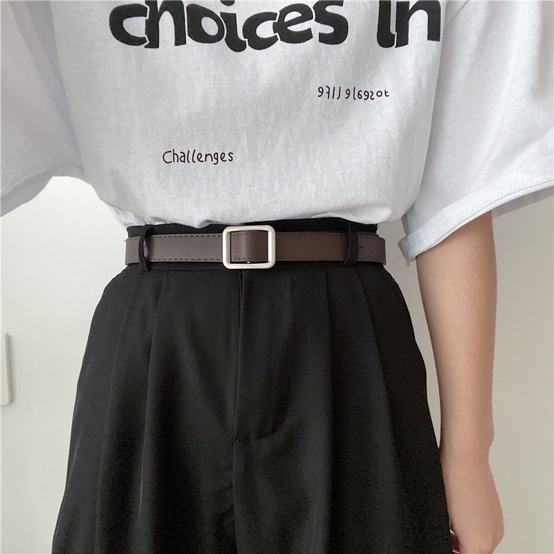 Thắt Lưng Khóa Vuông Đơn Giản Cổ Điển Thời Trang Mùa Hè Phong Cách Hàn Quốc Cho Nữ