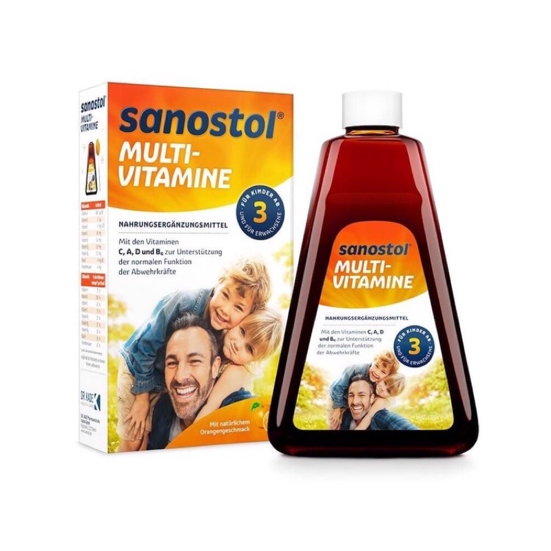 Siro vitamin tổng hợp cho bé biếng ăn chậm lớn Sanostol Đức số 1,3,6 hỗ trợ tăng sức đề kháng và hệ tiêu hoá, miễn dịch