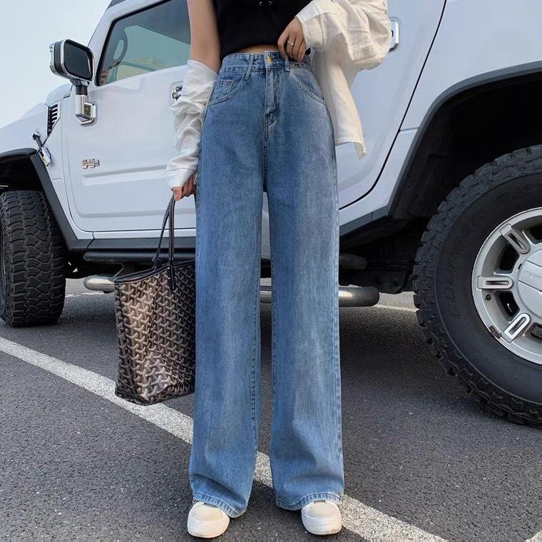 Quần jean ống rộng cạp cao ulzzang, kiểu dáng baggy nữ ống suông, quần bò nữ ống suông rộng TOP