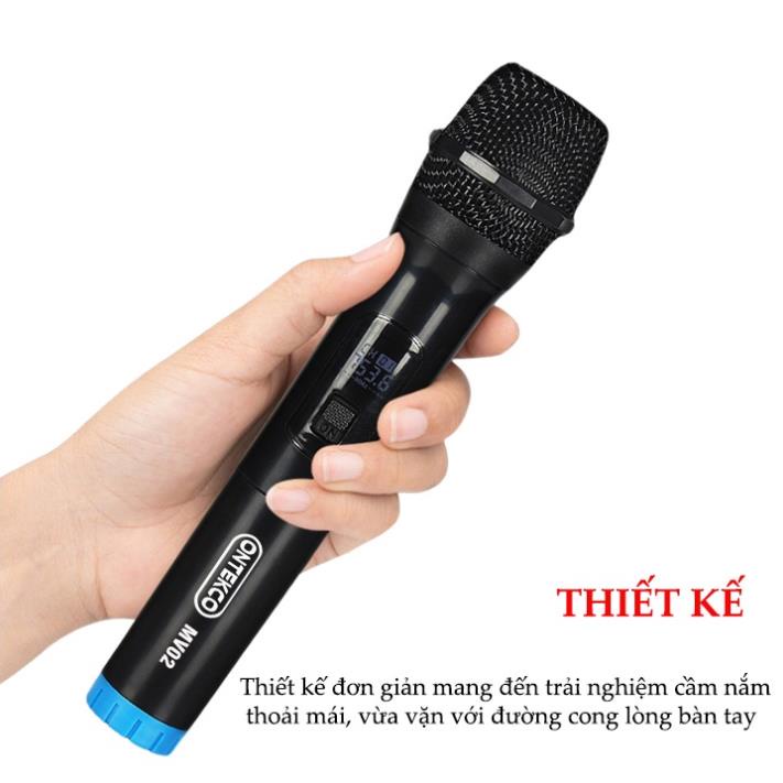 Mic không dây karaoke ONTEKCO MV02. Chống hú. hát vang. Chuyên dùng cho âm ly loa kéo. Bảo Hành 12 tháng